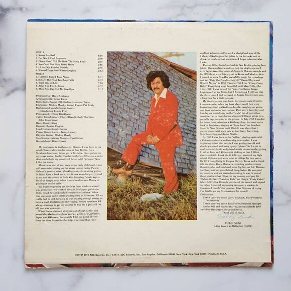 Freddy fender before The next teardrop falls vintage 1975 vinyl ABC records coun - Picture 4 of 8